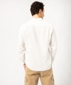 Chemise à manches longues en lin et coton homme